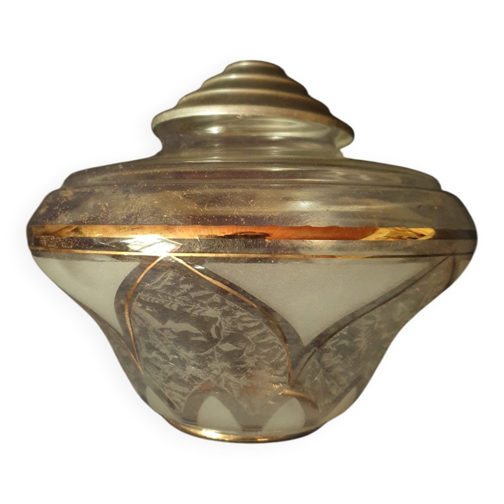Lustre verre irisé et doré art déco