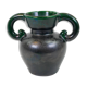 Black and green ceramic vase