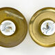 Pair of gold space-age wall lamps flush light gold sölken leuchten germany