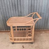 Vintage rattan wicker bar dessert table