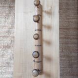 Vintage wooden coat rack with 5 hooks