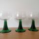 3 twisted green stemmed glasses for Alsace wine, 20 cl