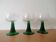 3 twisted green stemmed glasses for Alsace wine, 20 cl