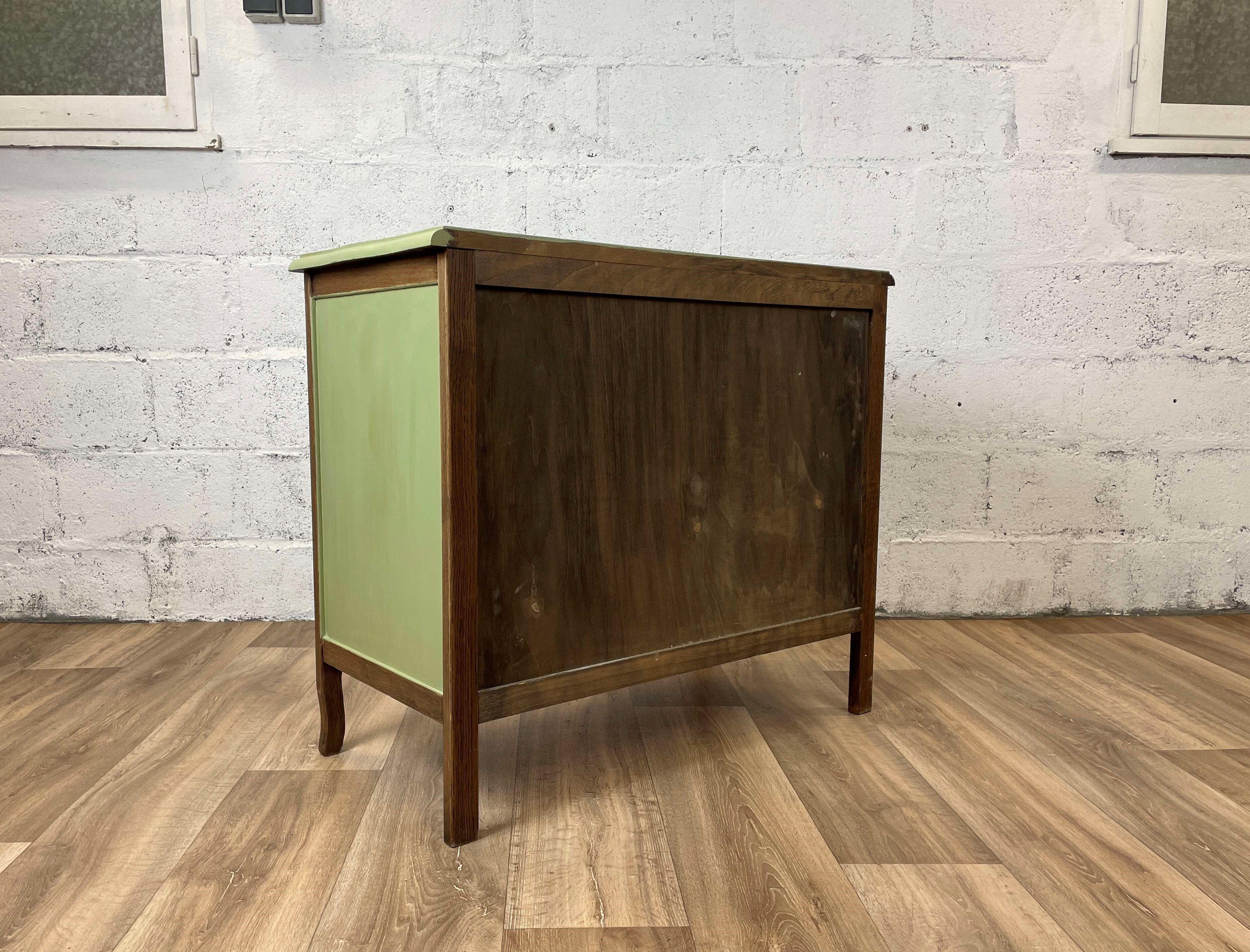 Vintage chest of drawers 3 drawers in restored wood with Libéron paint