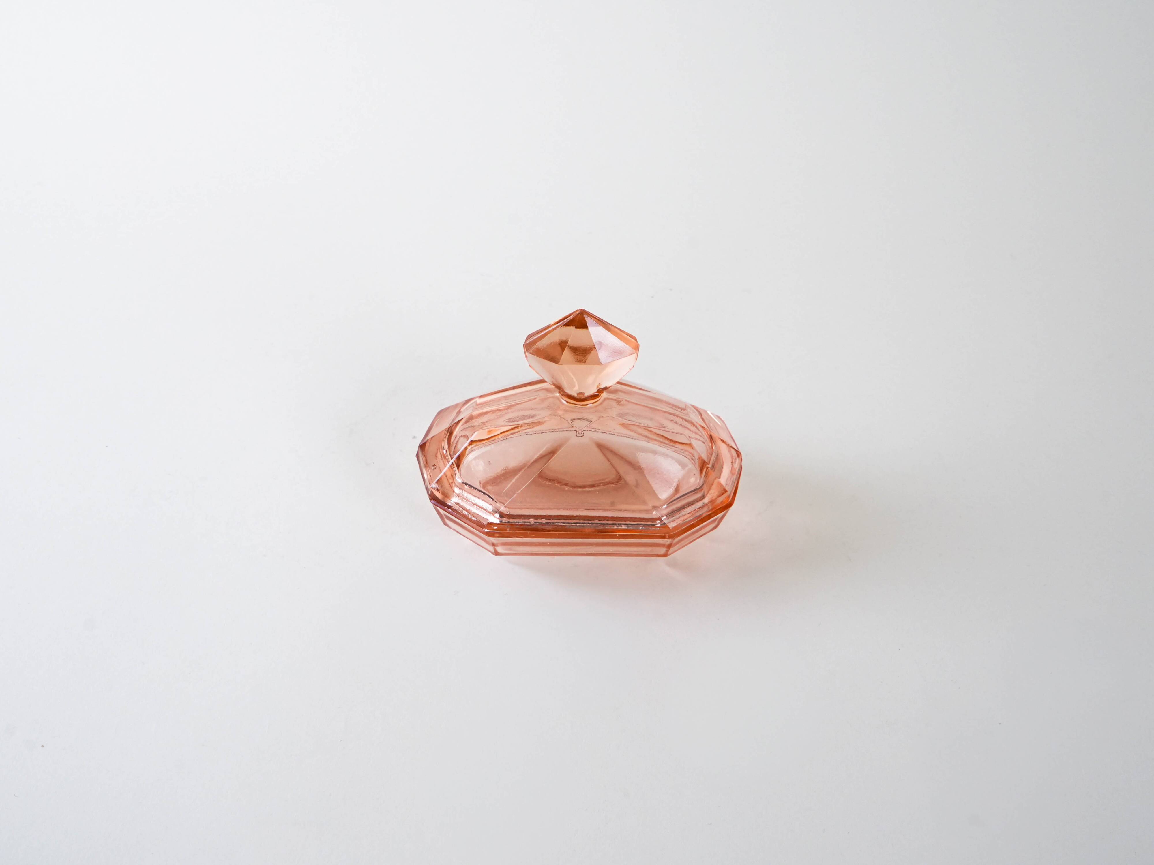 Glass butter dish, art deco, 1930s, production: Italy