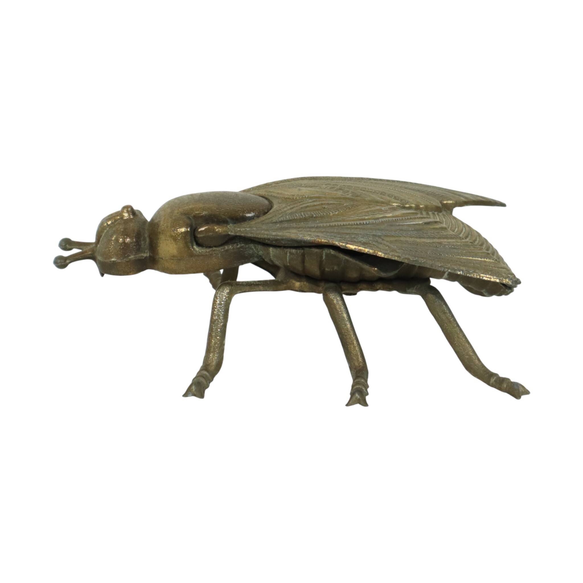 Vintage Copper-Purpose Fly Figurine Ashtray Italy Sixties