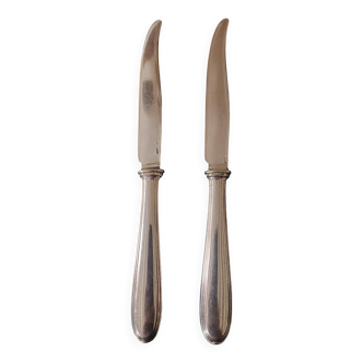Silver-plated dessert knives, Christofle hallmark, set of two