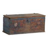 Petite malle ancienne à motifs floraux (c.1900) #38