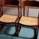 Suite de 6 chaises traineau Baumann cannées vintage