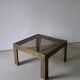 Brutalist bronze and glass square coffee table | 1970s