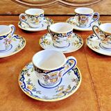 6 anciennes tasses à café Devres Fourmaintraux Rouen modèle Dinan XIXe