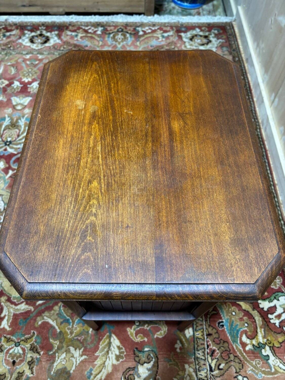 Antique bedside table in solid oak