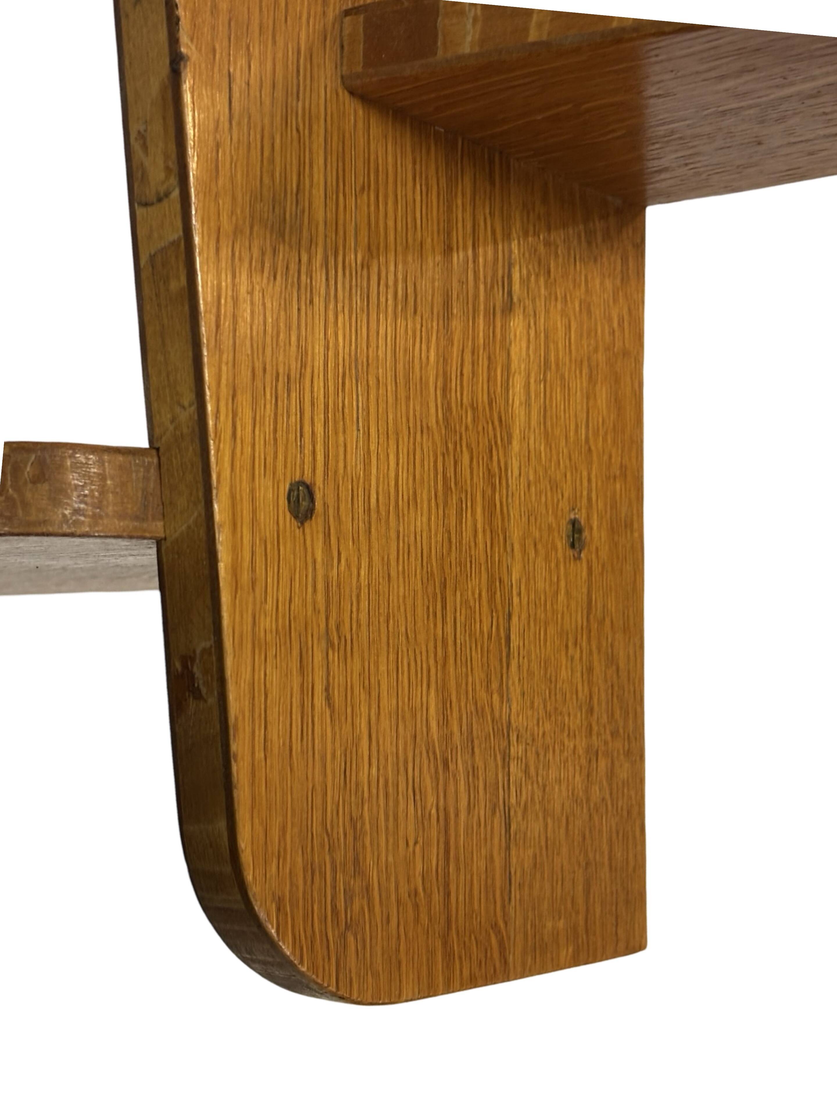 Vintage wooden wall shelve rack bookshelf in wood minimalist