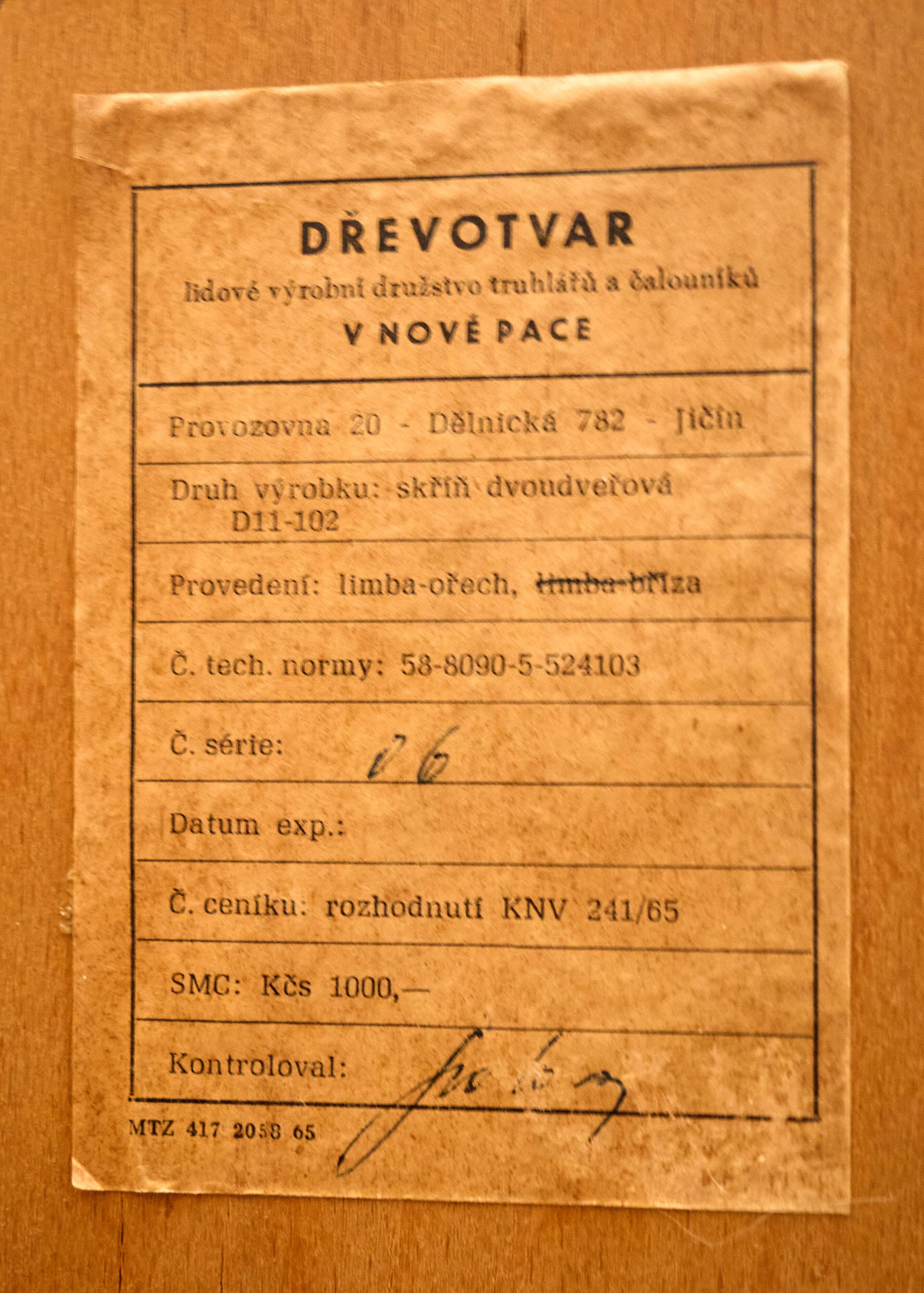 Vintage Wardrobe by Drevotvar, 1960s, Czechoslovakia