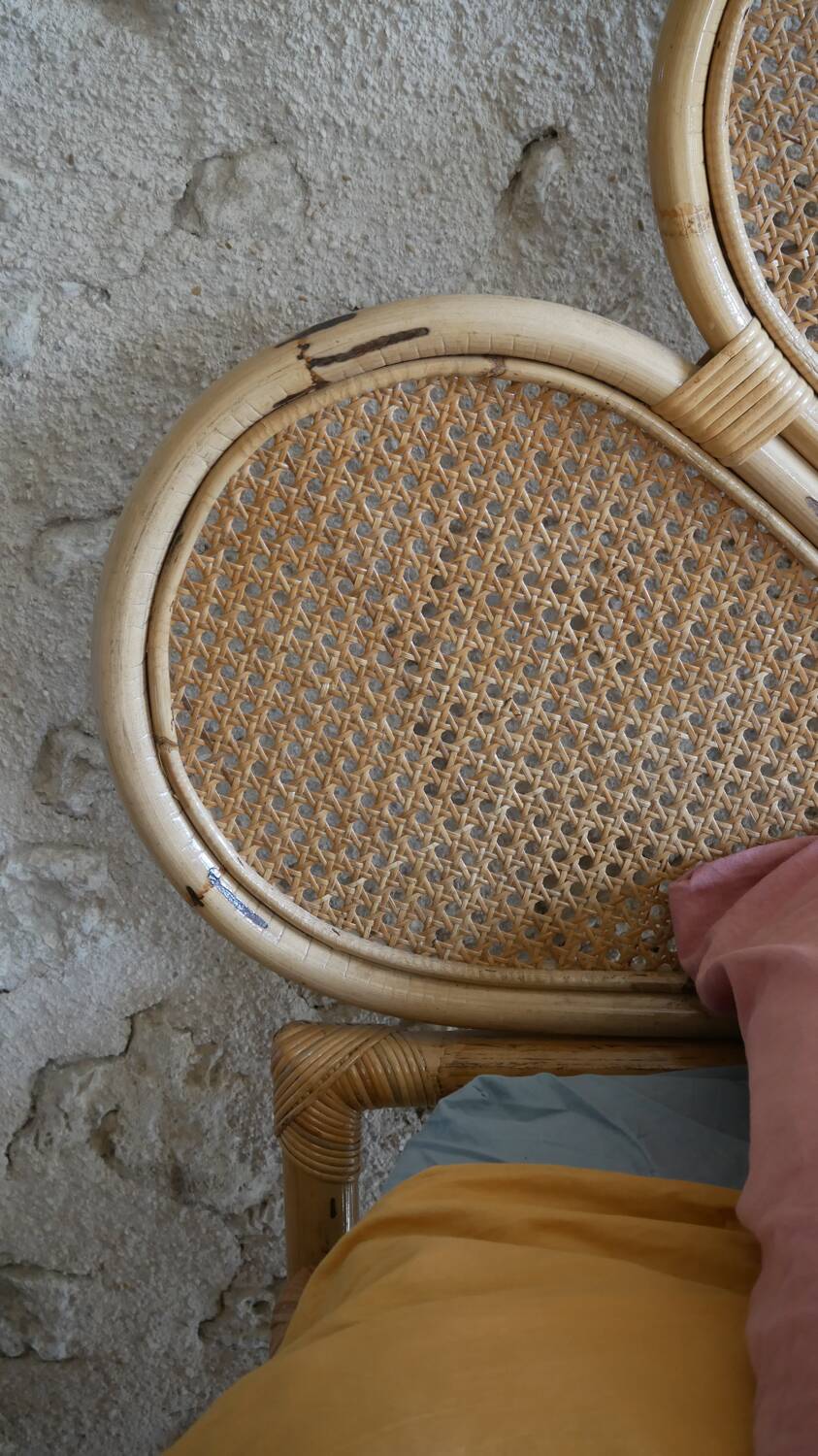 Vintage rattan shell light - bohemian chic spirit