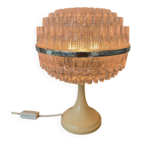 ▪️50s Pop and Modern Plastic Lamp Pink Globe and Cream Base Brand ME
