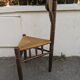 19th-century tripod corner chair, turned wood, Dutch rush.