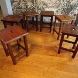 Set of 6 farm/workshop stools