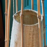 Tipi bamboo and rattan floor lamp