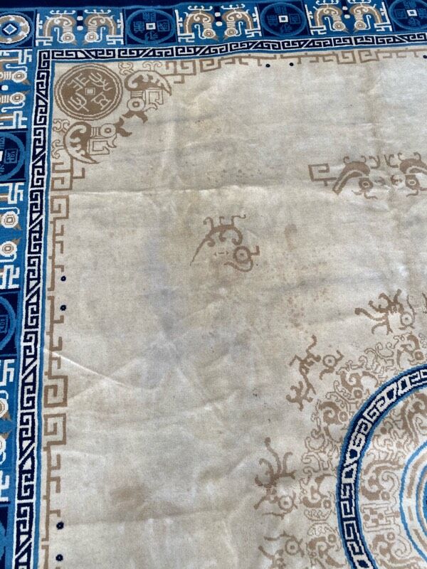 Tapis ancien chinois art déco 244x308 cm