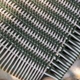 Wooden bench, khaki and beige nylon weave