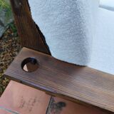 Vintage brutalist sofa in ecru bouclé fabric, 2/3 seater, 1970s