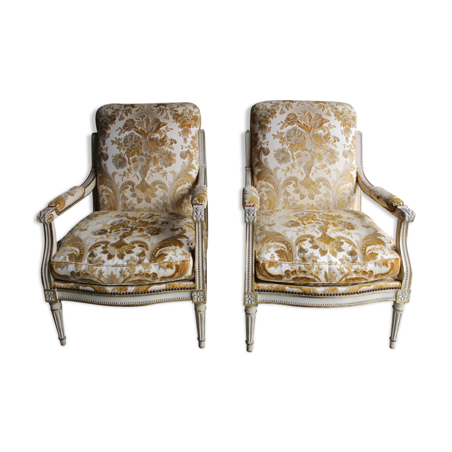 Set of two Louis XVI style armchairs