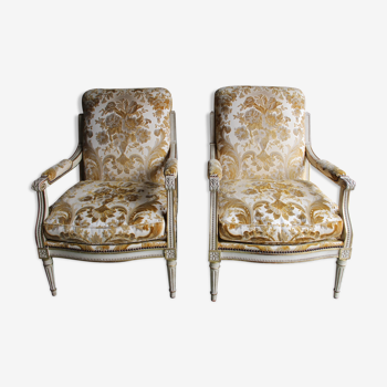 Set of two Louis XVI style armchairs