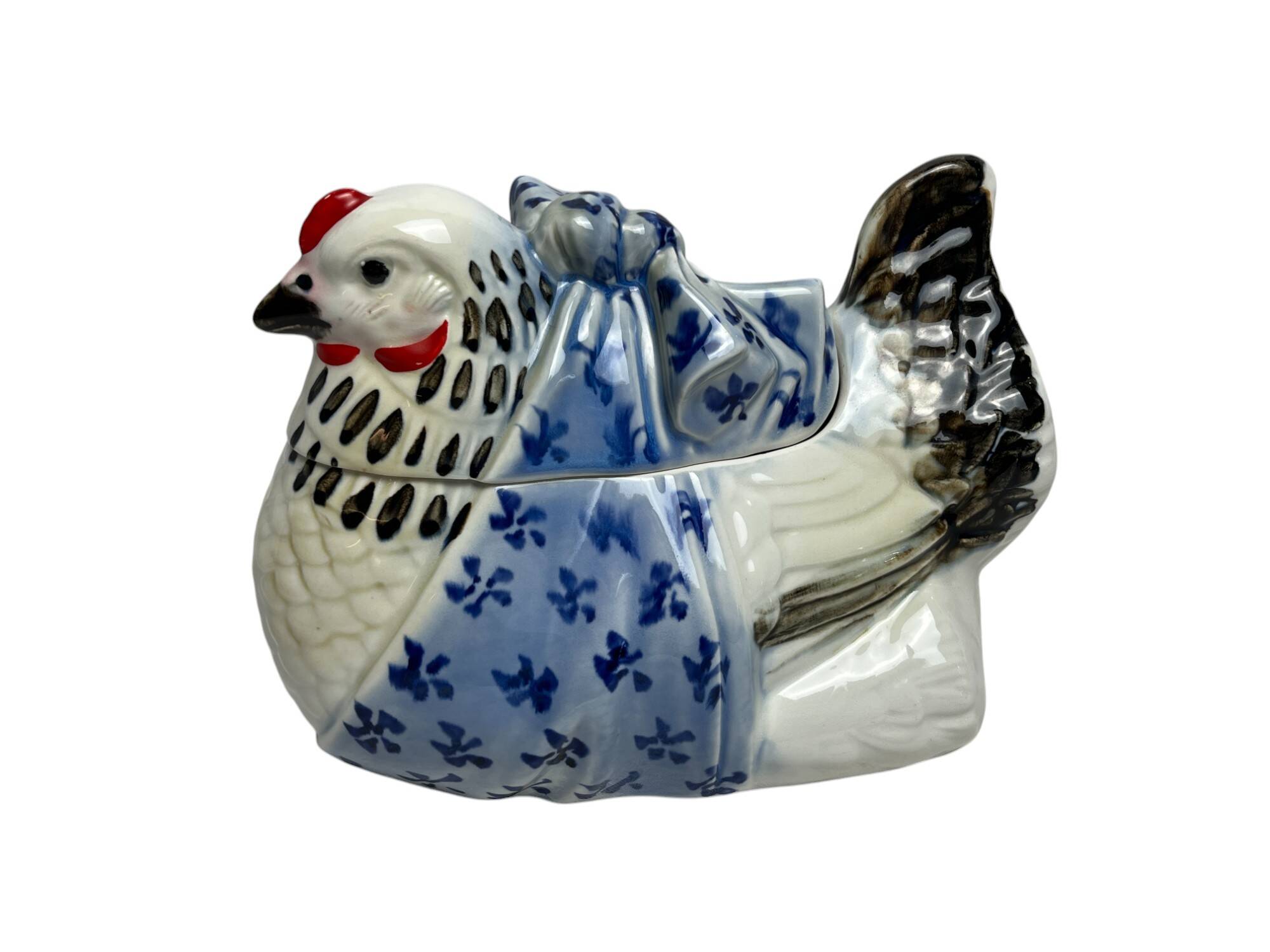20th century earthenware Easter hen candy box