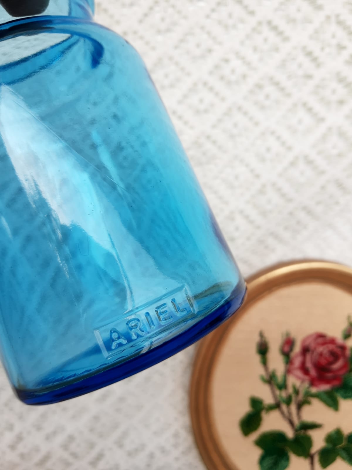 Apothecary jar Ariel vintage blue