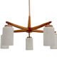 1960s ceiling light walnut opaline glass