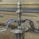 Pair of 2-branched candlesticks in silver metal