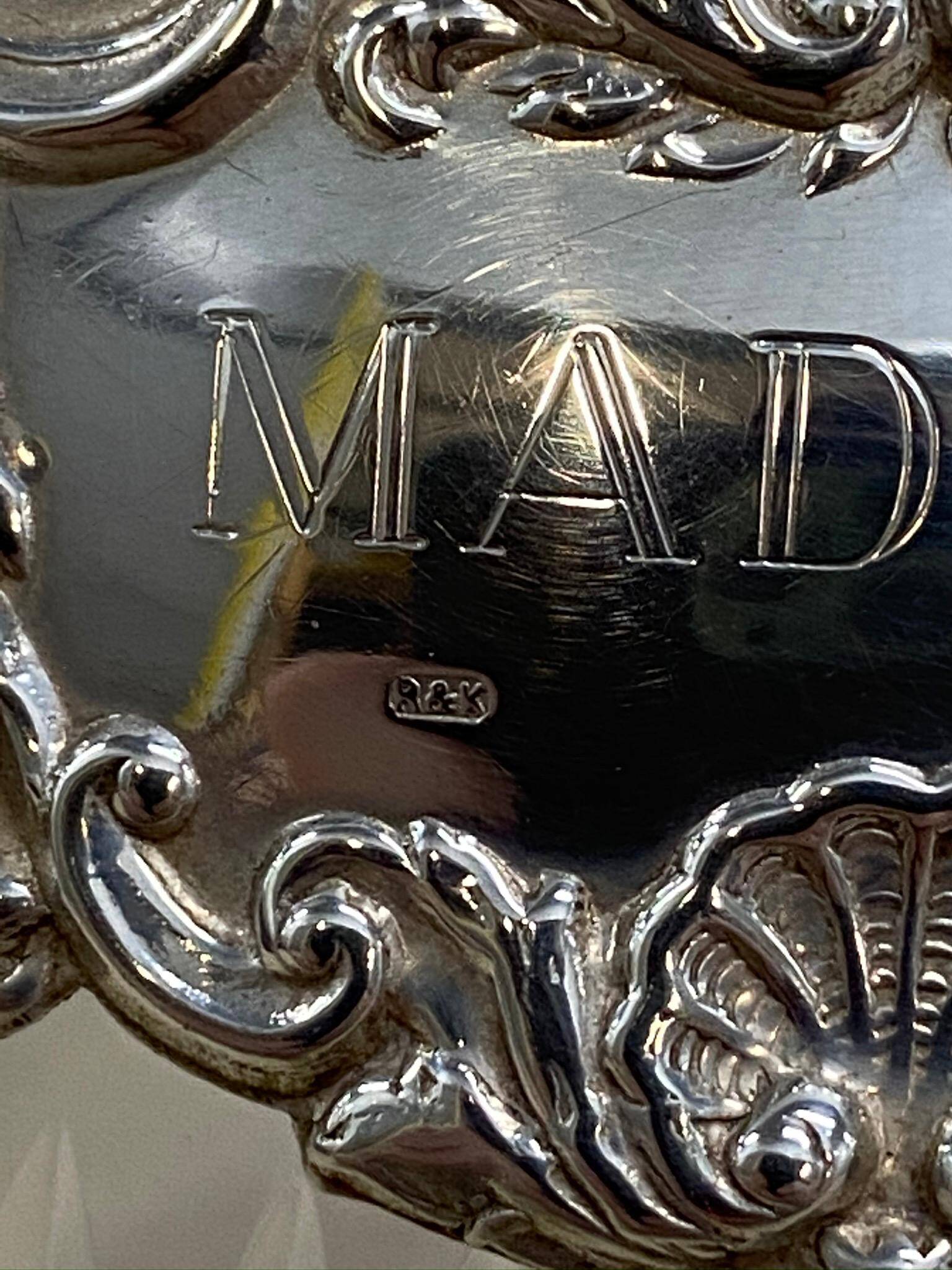 Antique Cut Crystal Carafe Sterling Madeira 1973