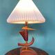 Vintage mid-century modern Danish sculptural teak table lamp