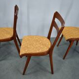 Vintage walnut dining chairs by Mier Topolcany, Czechoslovakia, 1960s, set of 4