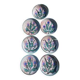 Lot de 7 assiettes creuses Vallauris