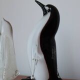 3 animal figurines of penguins in formia murano glass