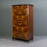 Biedermeier chest of drawers with a secretary, walnut veneer