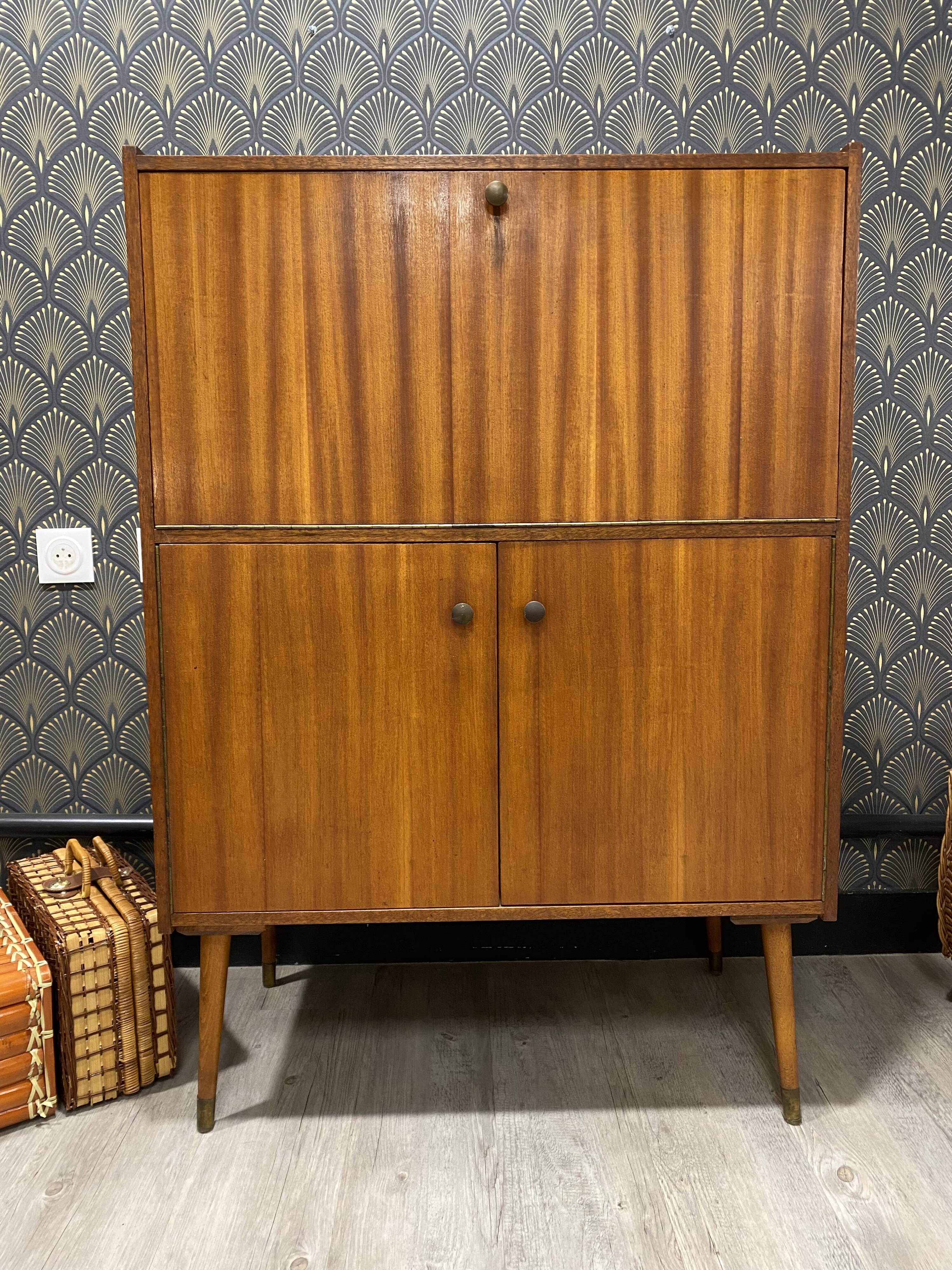 Vintage Scandinavian designer secretary in teak wood, 1960s