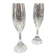 Suite de 2 flûtes à champagne Baccarat modèle Masséna