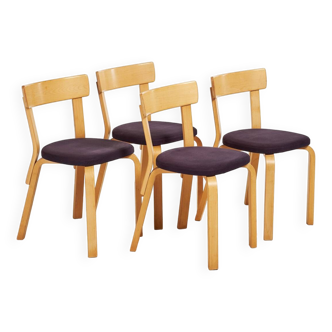 4 Alvar Aalto chairs model 60 for Artek
