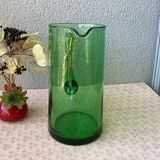 Green blown glass decanter