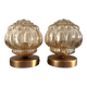 Pair of Scandinavian golden globe wall lights