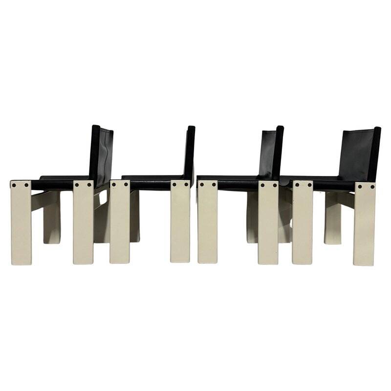 Monk Chairs attributed to Afra & Tobia Scarpa for Molteni&C, 1980s, Set of 4