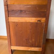 Secretary with drop-down front, signed Jean Laick, master cabinetmaker, cherry wood.