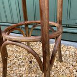 Curved wooden bistro stool