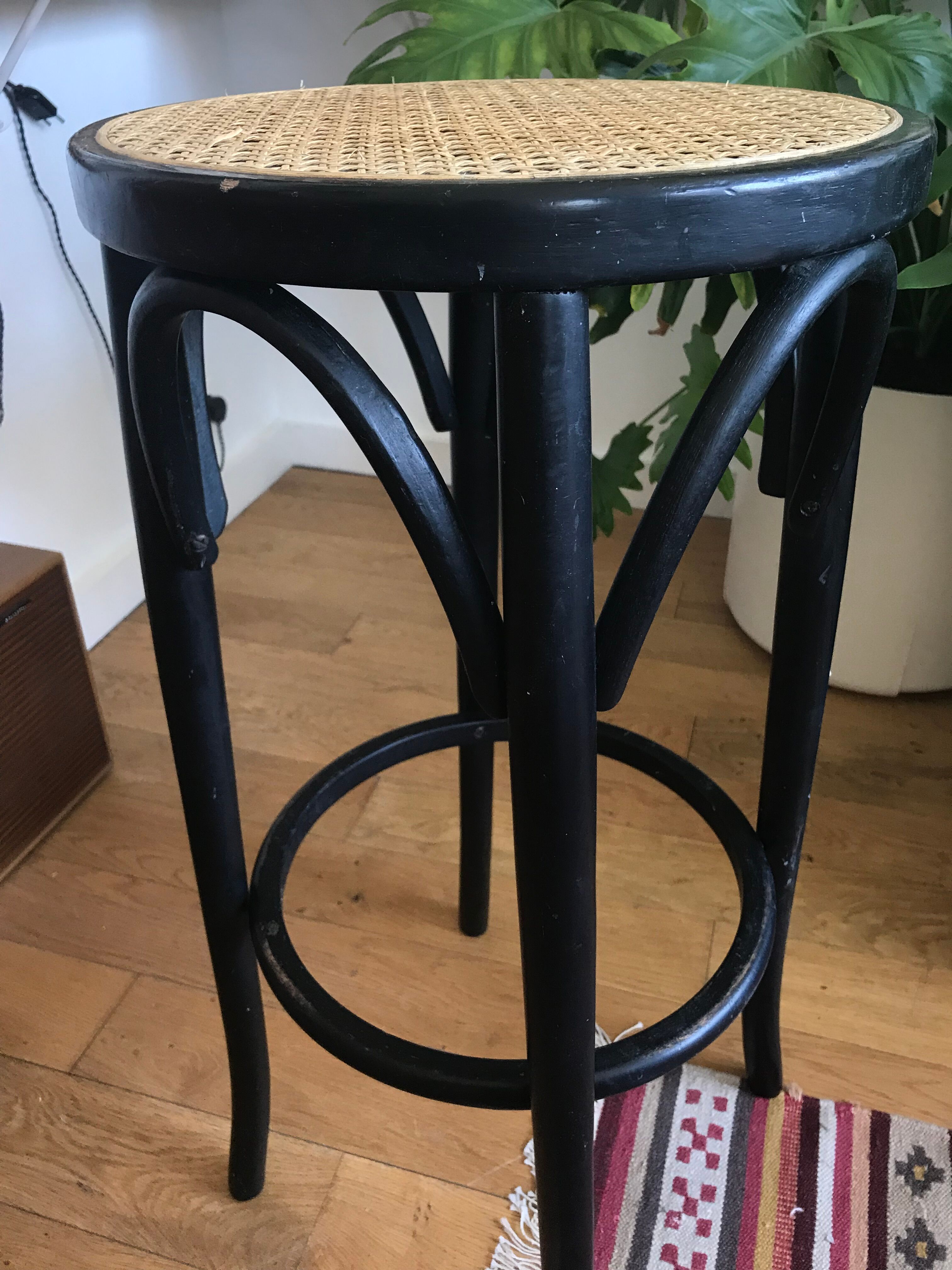 High wooden and canning stool