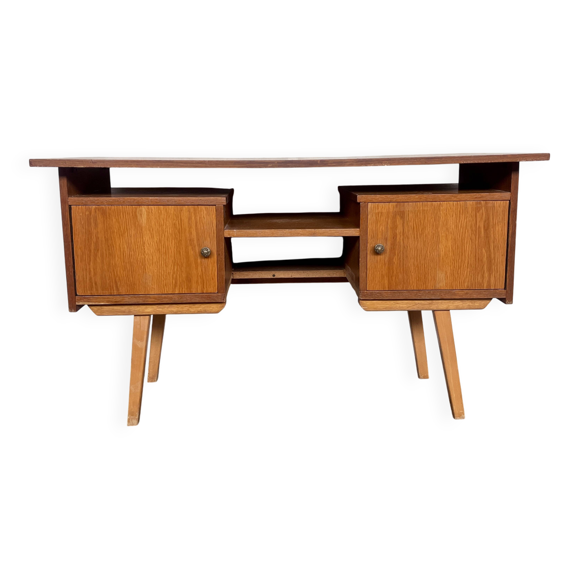 vintage oak desk with a Scandinavian look