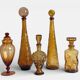 Ensemble de carafes en verre ambre Empoli par Wayne Husted, fait à la main en Italie.