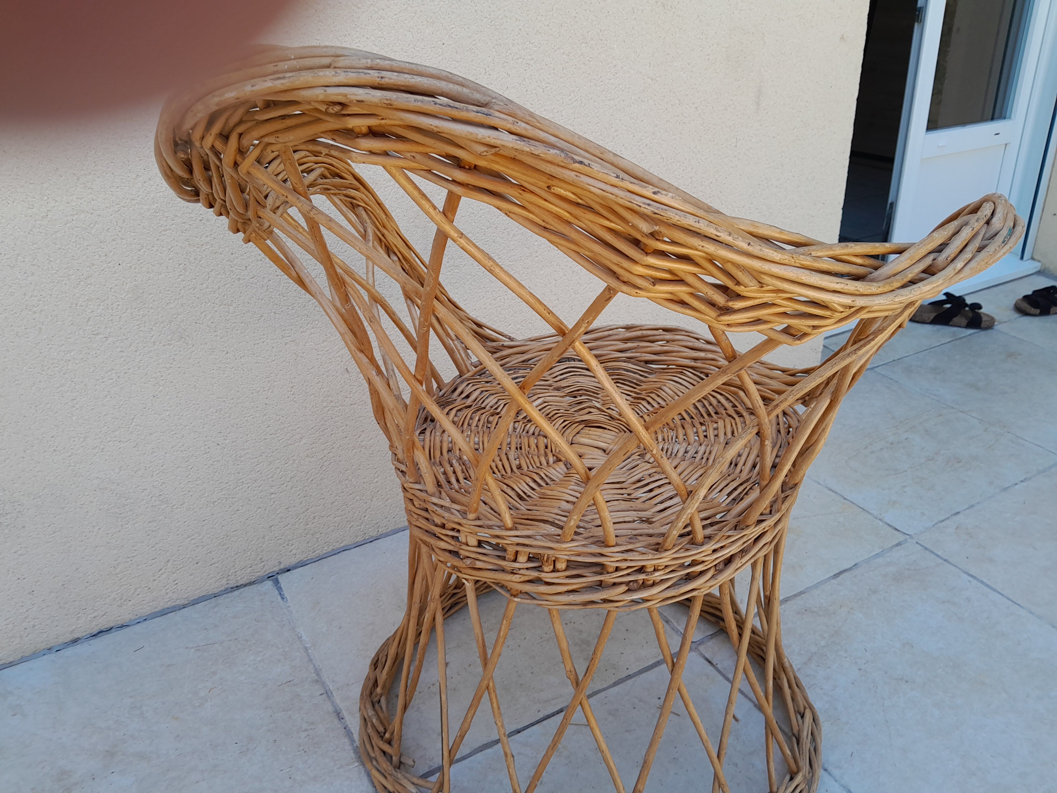 Vintage wicker armchair